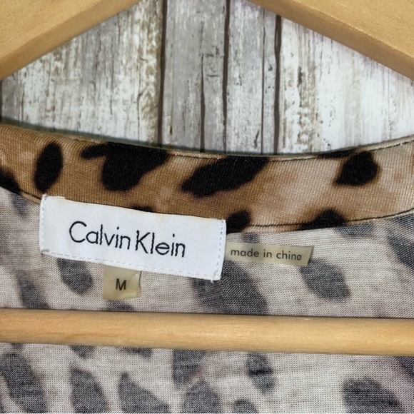 Calvin Klein Leopard High Low Blouse - Picture 6 of 6